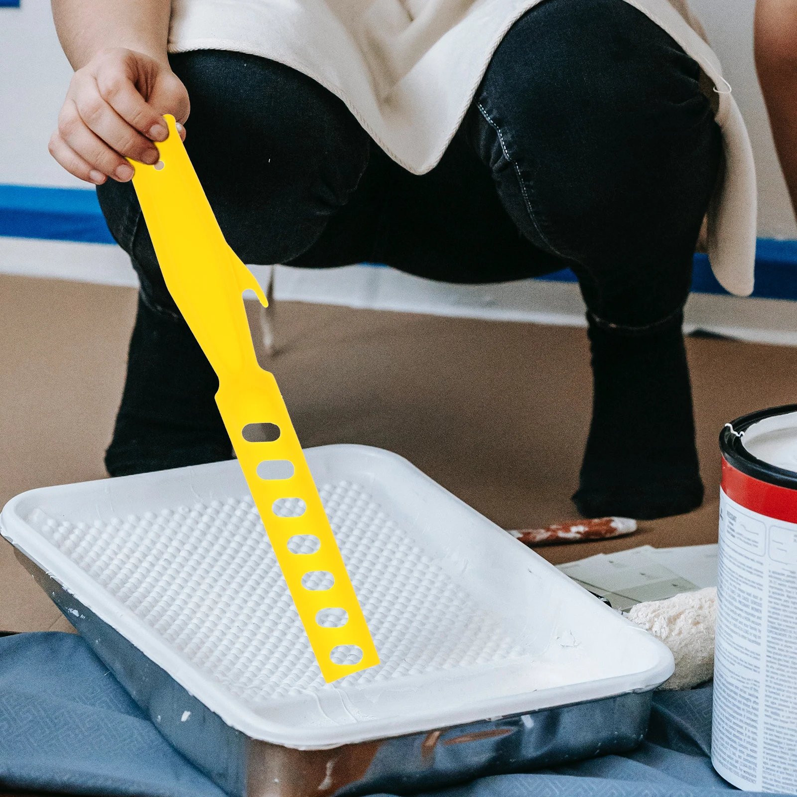 

Lightweight Plastic Paint Stirring Stick Manual Mixing Rod Reusable Stir Tool for Smooth Consistent Paint Mixing