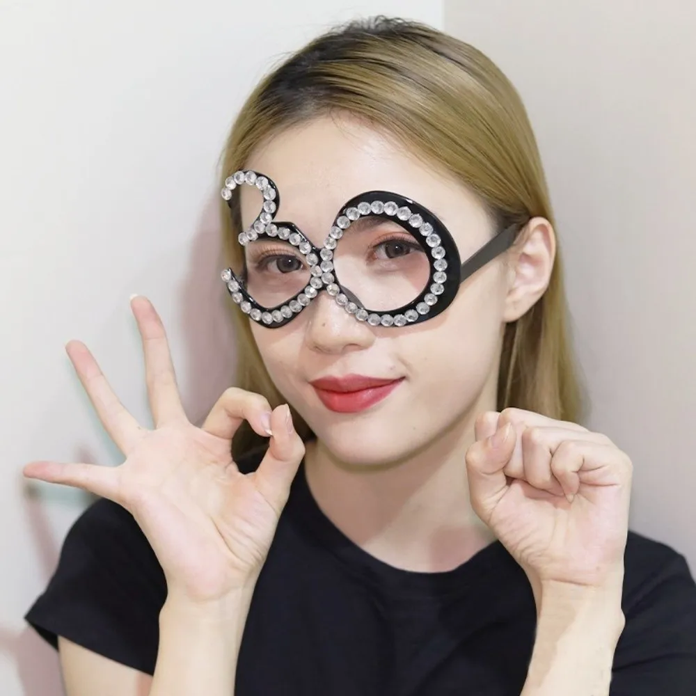 Funny Birthday Number Rhinestone Glasses 16th 18th 30th 40th 50th 60th Rhinestone Party Sunglasses Number Design Party Favors