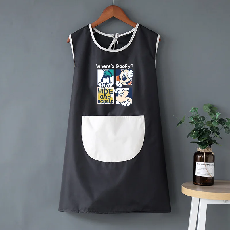 Disney Mickey Mouse Apron Waterproof Oilproof Wipe Hands Kitchen Work Clothes Home Cooking Men Women Universal Sleeveless Apron