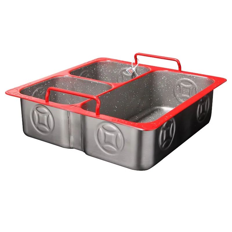Stainless steel cookware hot pot dinner personal soup pot hot pot with divider