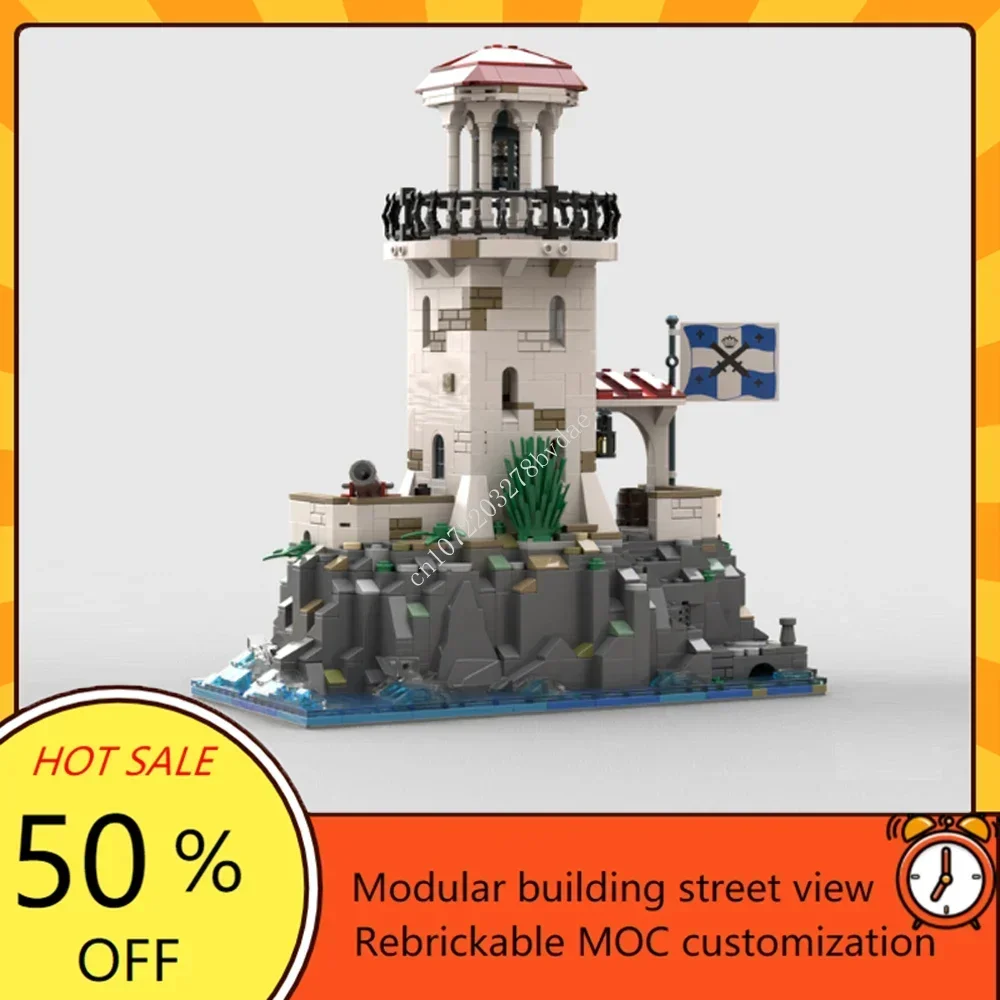 

1237PCS Customized MOC Pirate Series Imperial Lighthouse Model Building Blocks Technology Bricks Creative Assembly Kids Toy Gift