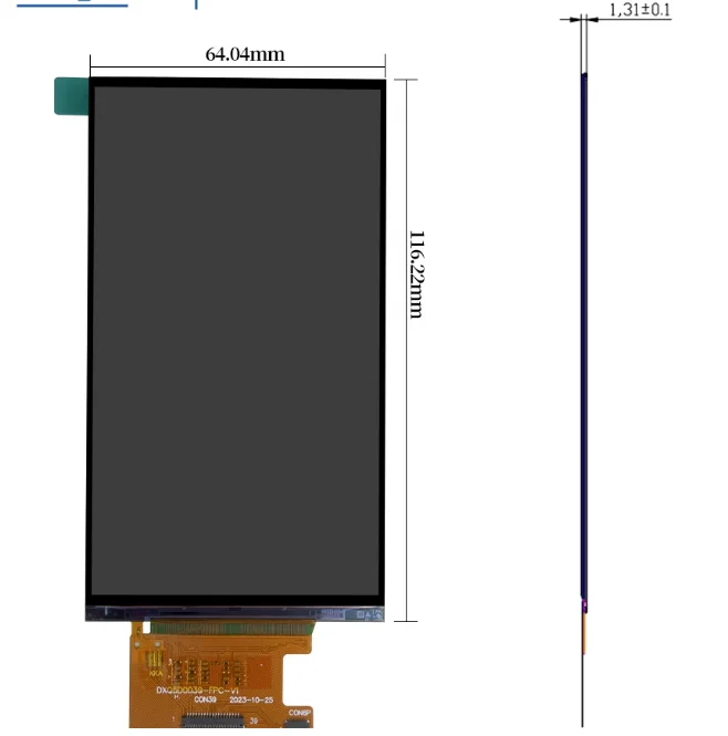 

5-дюймовый 1080*1920 ЖК-дисплей TFT ЖК-экран Интерфейс MIPI портативный терминальный экран Экран дисплея Engineering Treasure
