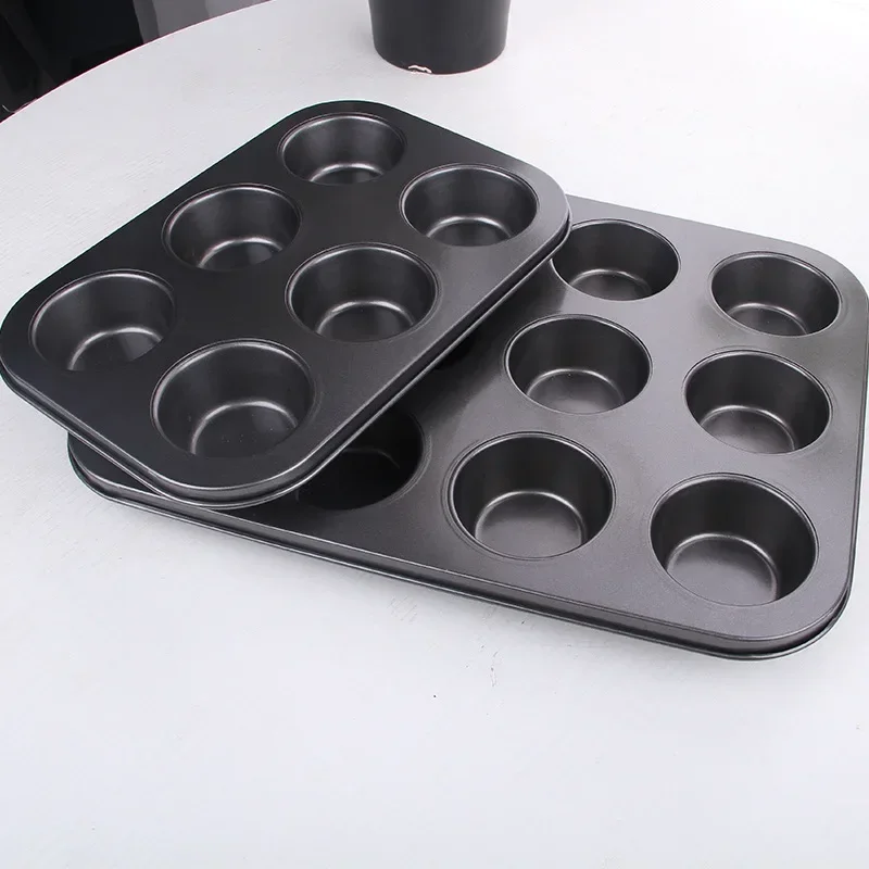 

6/12 Holes Cake Baking Pan Bakeware Muffin Cupcake Mold DIY Non-Stick Baking Dish Carbon Steel Kitchen Oven Trays Pastry Tool