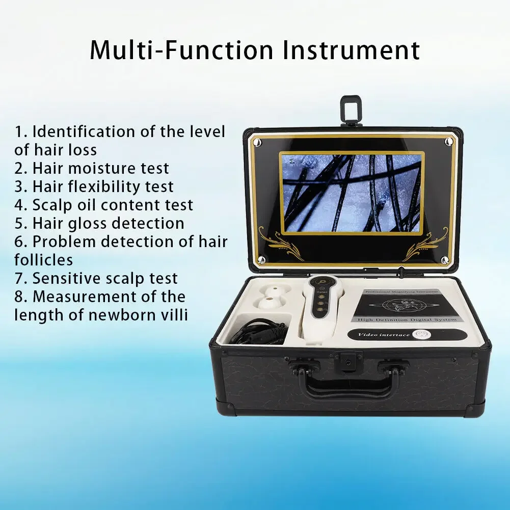 Portable 50X 200X Magnifier Skin Analyzer Hair Scalp Detector Hair Follicles Tester Tool