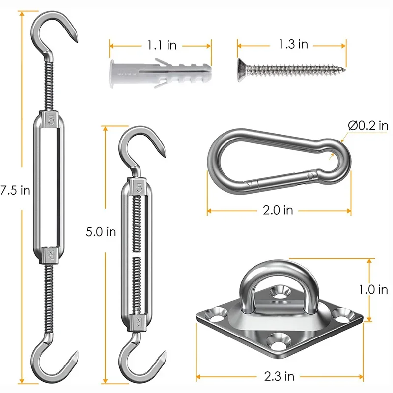 80Pack Sun Shade Sail Hardware Kit 5
