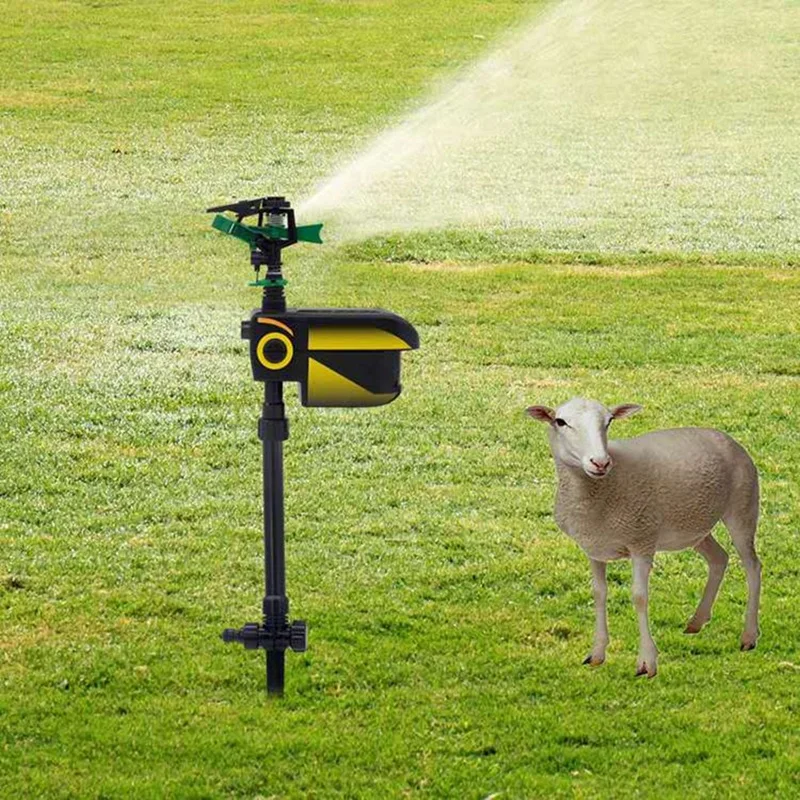 Sprinkler Automatic Rotating Large Area Solar Motion Activated Animal Repellent Sprinkler Garden Animal Deterrent Easy To Use