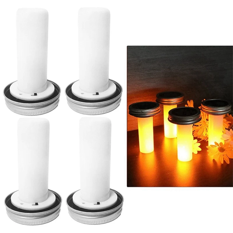 【Venda relâmpago】8x solar led chama luz ao ar livre frasco de pedreiro lâmpada iluminada simulação vela solar fora lanterna jardim rua luz solar