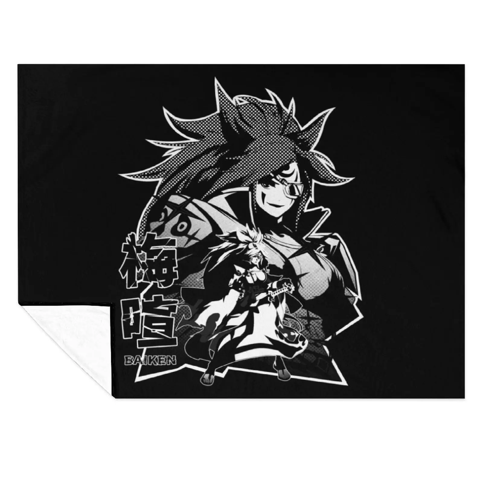 

Baiken Black White Throw Blanket Soft Plaid manga Sofa Quilt Blankets