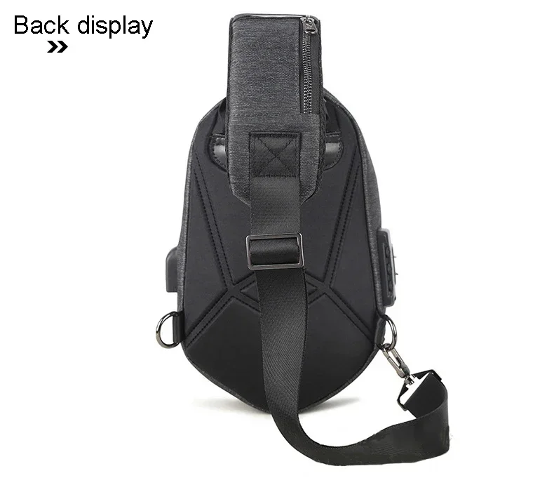 Crossbody Motor Cycling Backpack for College Student Unisex Running Chest Bag for Men USB Charging Fashion Streetwear Sling Pack