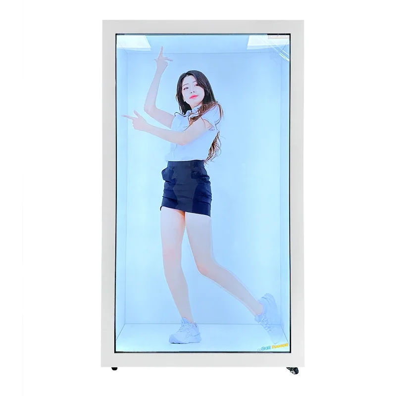 3D video holographic box lcd HD showcase interactive screen touch transparent holobox display cabinet