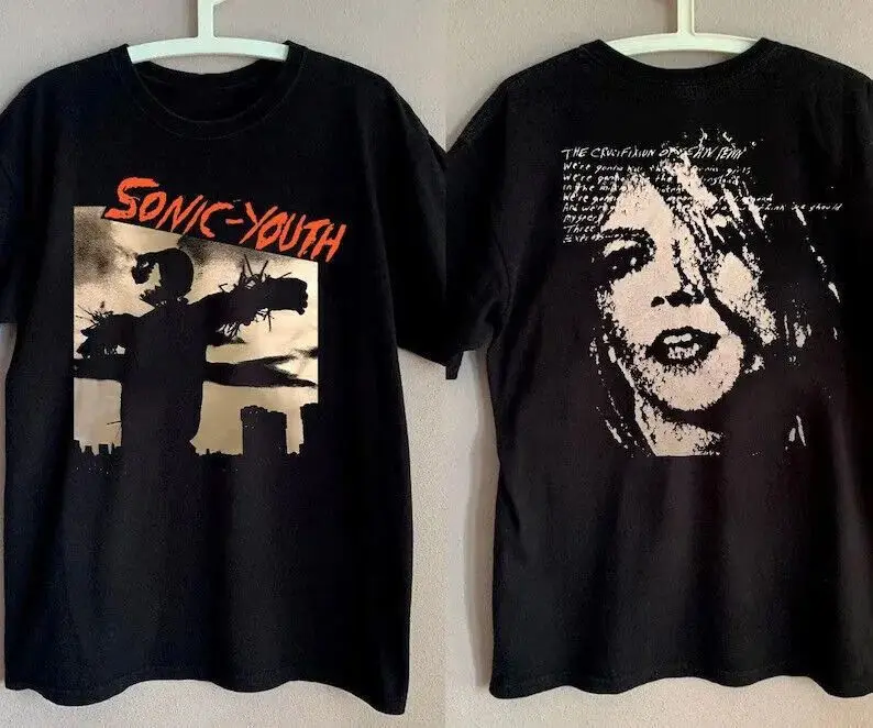 Classic Rock T Shirts 1985 Sonic Youth Bad Moon Rising Album Promo T Shirt for Fans Casual Loose Tops New Print T-shirt Unisex