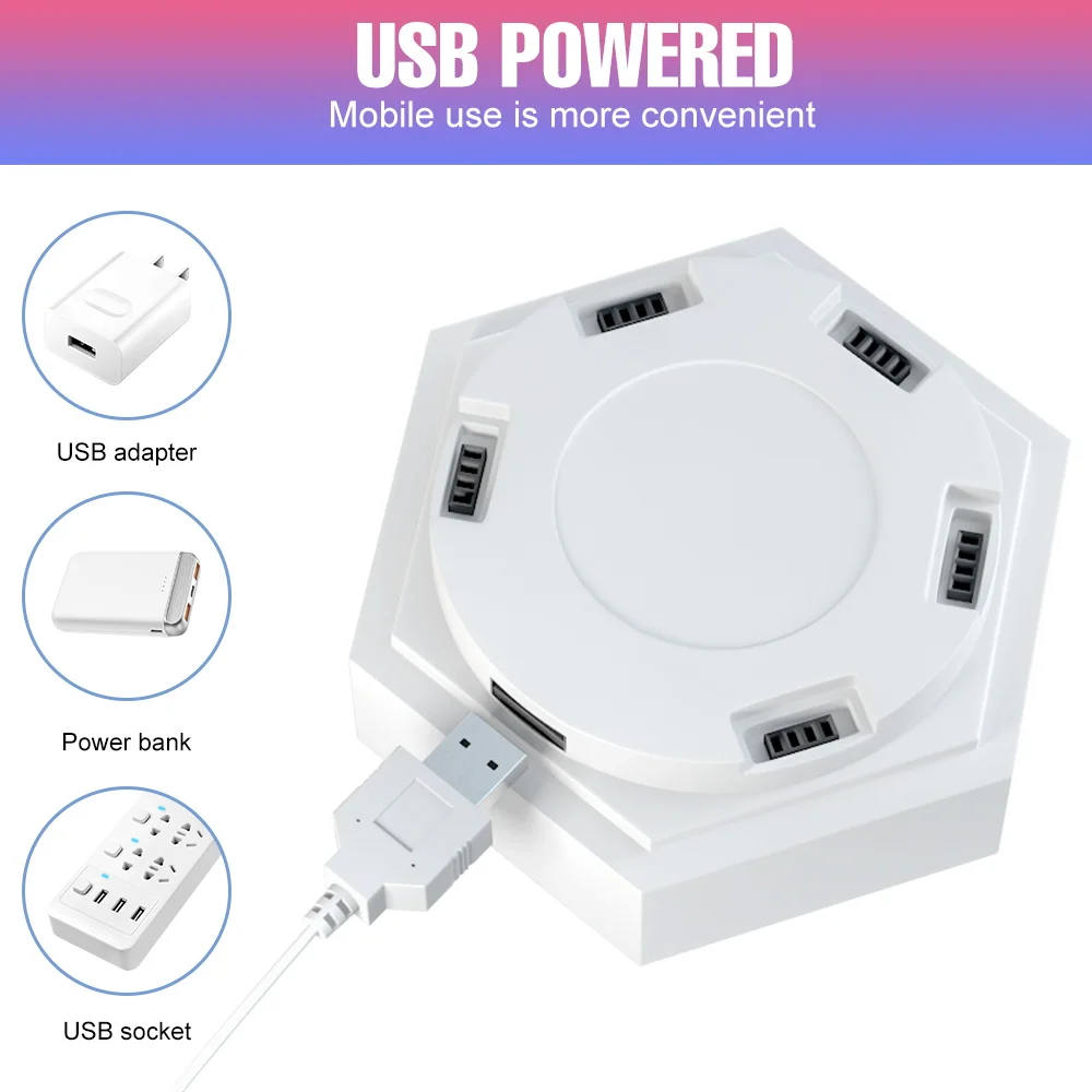 LED Night Light Honeycomb Hexagon Modular Quantum Lamp DIY Creative Modern Wall Lights Bedroom Decoration USB DC5V Touch Dimming