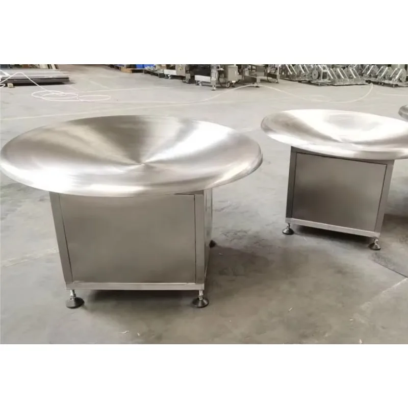 Stainless Steel Electric Heavy Duty Rotary Packaging Stacking Collection Table Packaging Line End Table