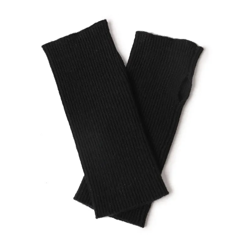 

20g knitted fingerless gloves striped casual winter cashmere mittens wool cashmere gloves