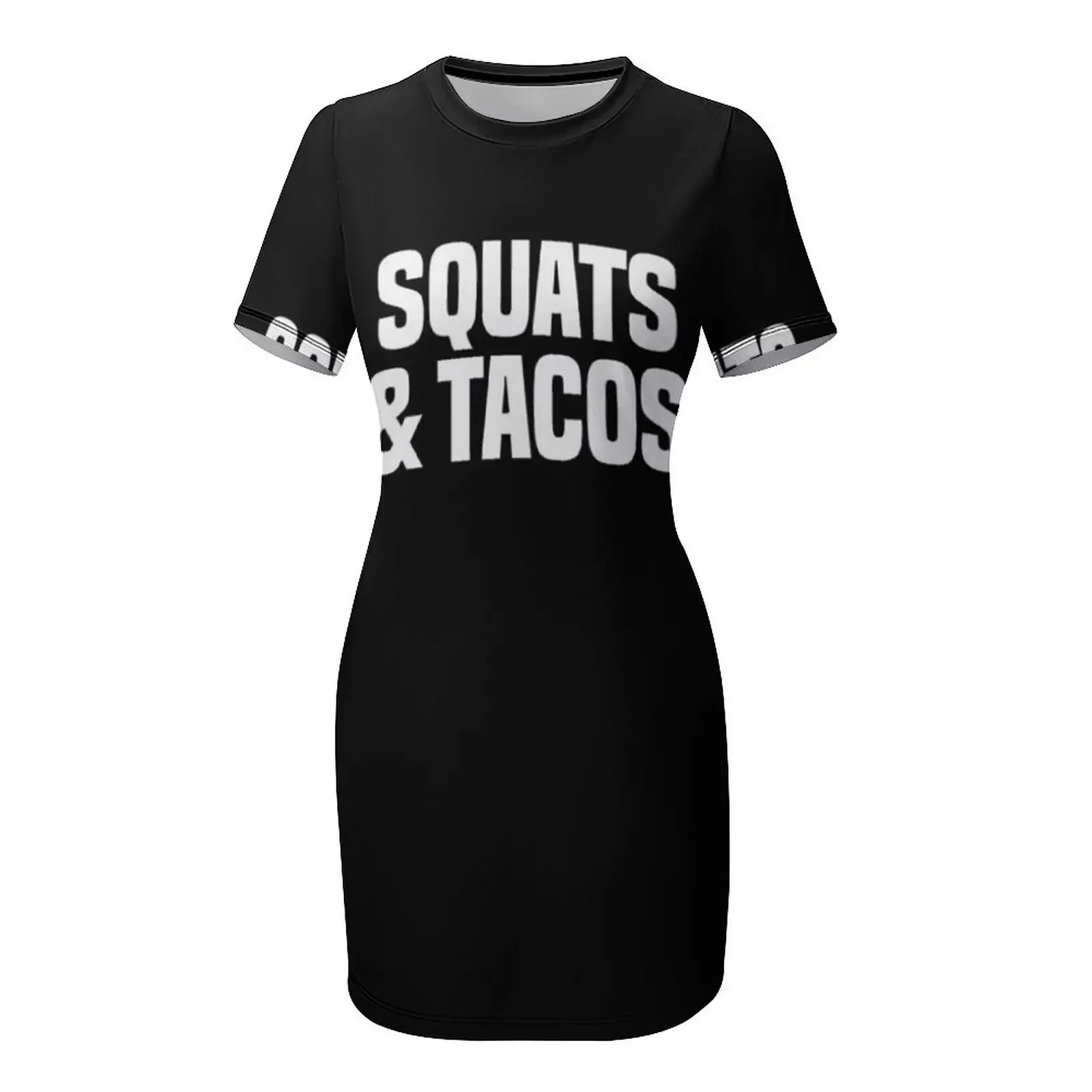 Squats And Tacos - Funny Taco Workout Shirt - 파워리프팅 반팔 드레스 파티 드레스 여성 드레스 한국 스타일 드레스