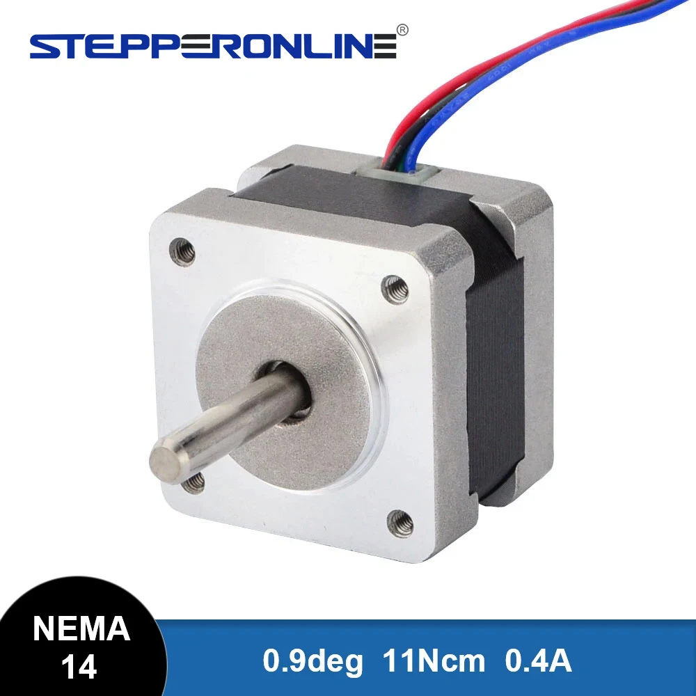 Nema 14 Bipolar Stepper Motor 11Ncm/15.6oz.in 0.9deg(400 steps/rev) 0.4A 35x28mm Nema14 Stepper 4-lead DIY CNC 3D Printer