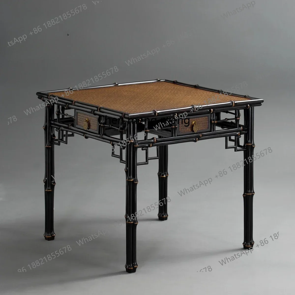 ZJEight Immortals table with four drawers, square tea table, Ming furniture, tea room space, retro coffee table