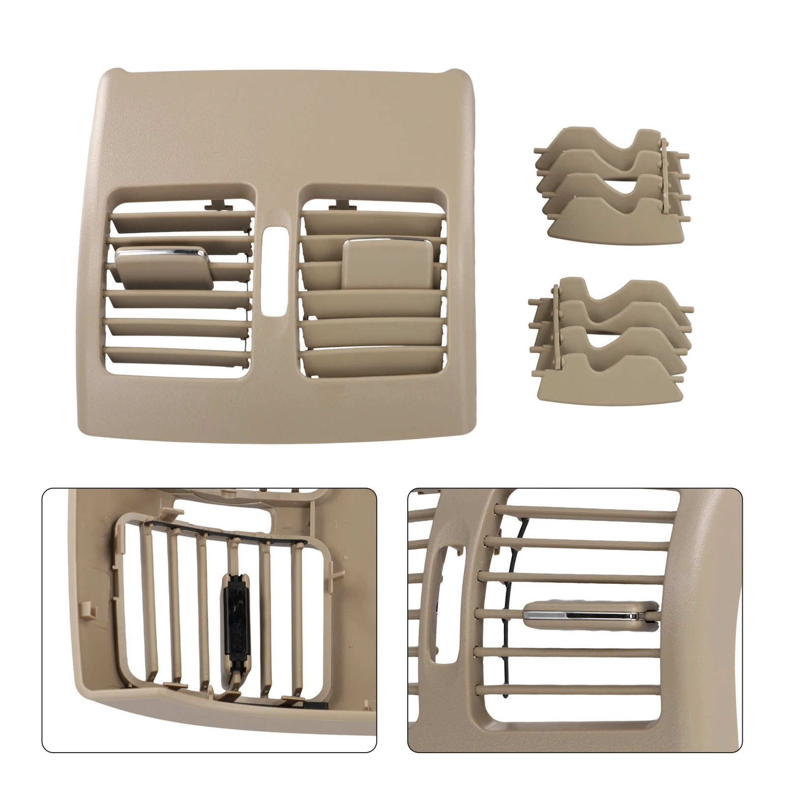 

Cover AC Outlet Air Vent 1 Pcs Rear Abs Beige Center Center Console Air Vent Cover Rear Air Grille AC Outlet 100% Brand New