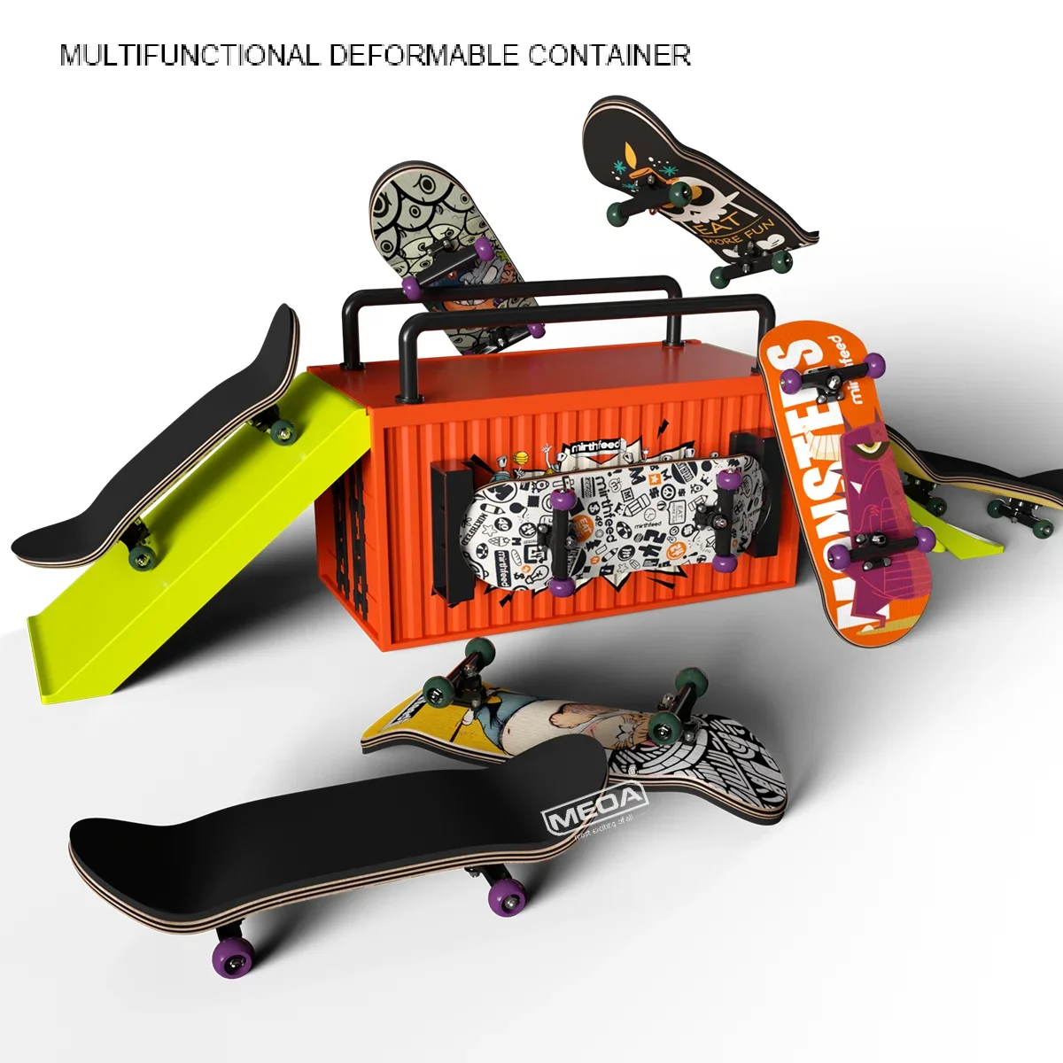 Tastiera foglia d'acero con cuscinetti giocattolo tecnologia professionale skateboard da dito con portachiavi parco rampa luogo mini giocattoli regalo