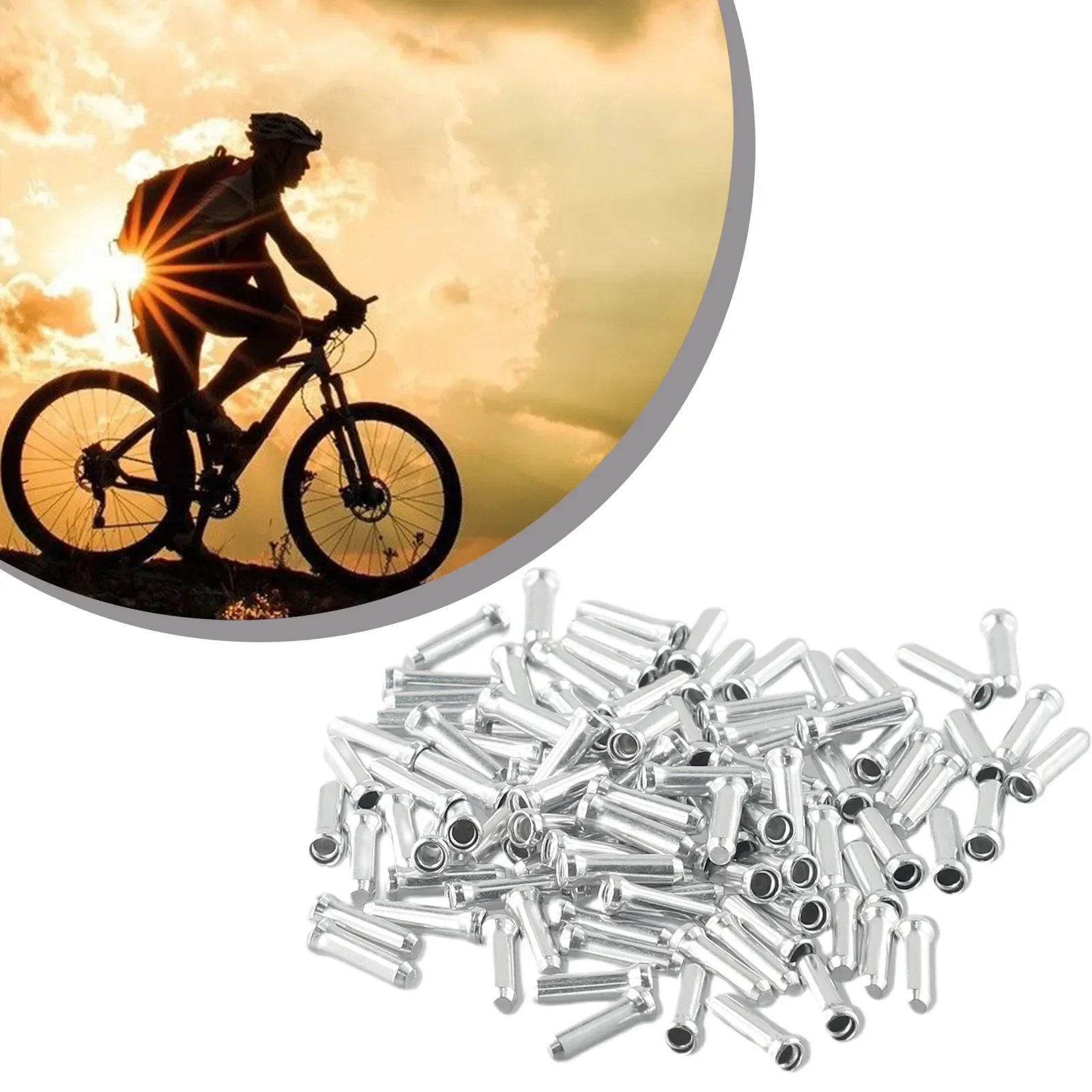 100pcs/pack Bicycle Wire End Cap  Aluminum Alloy Cycling Accessories Prevent The Brake Cable End Of Bifurcation