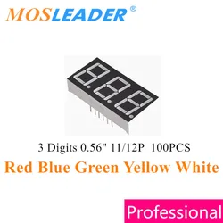 Mosleader-Tube Numérique à 3 Chiffres de 100 Pouces, Rouge, Bleu, Vert, Jaune, Blanc, Affichage 11P, 12P, 3 Bits, 0.56 Pouces, Anode Cathode, 0.56 Pièces