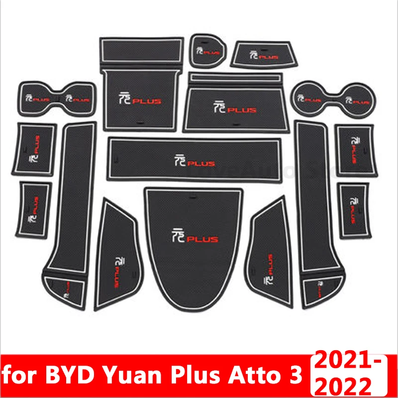 

For BYD Yuan Plus Atto 3 2021 2022 2023 Car Interior Door Groove Mats Gate Slot Pad Non-slip Cup Mat Decoration Accessories