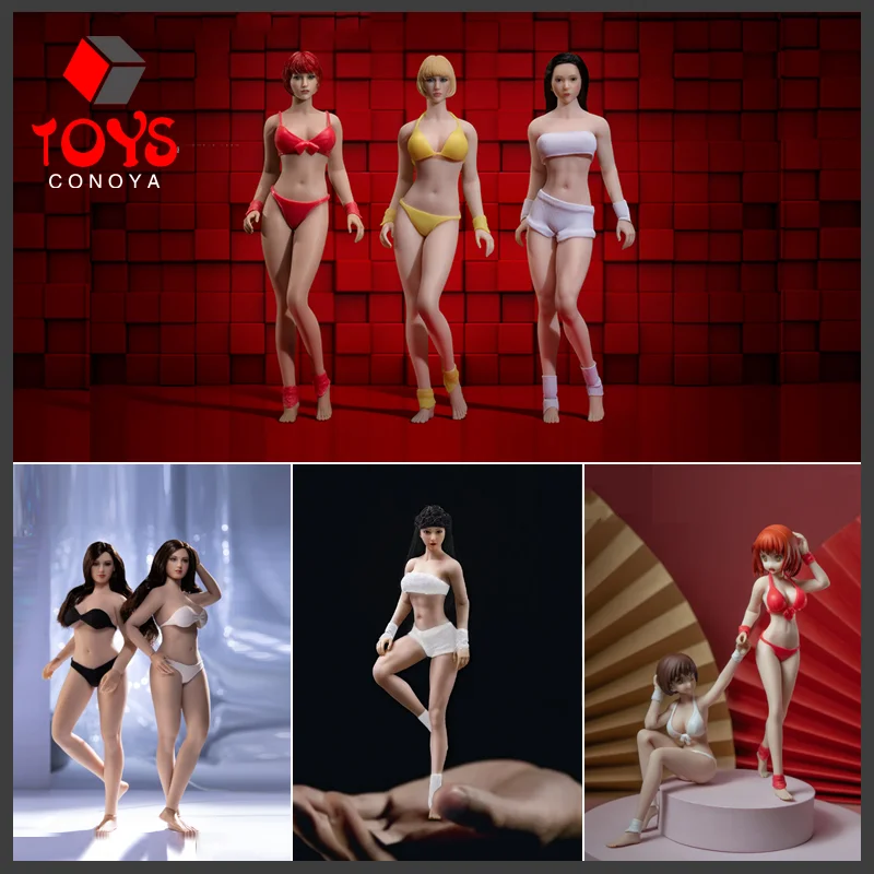 TBLeague Phicen T01A T02A T03A T04B 1/12 Scale Super Flexible Female Body Pale Suntan Skin Big Breast 6'' Action Figure Doll