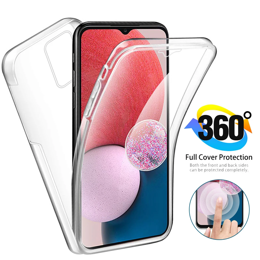 360 Transparent Cover for Samsung Galaxy A13 A53 A73 A33 A23 A32 A52 A72 A42 A12 A03S A02S M52 M31S Soft TPU Double Side Cover