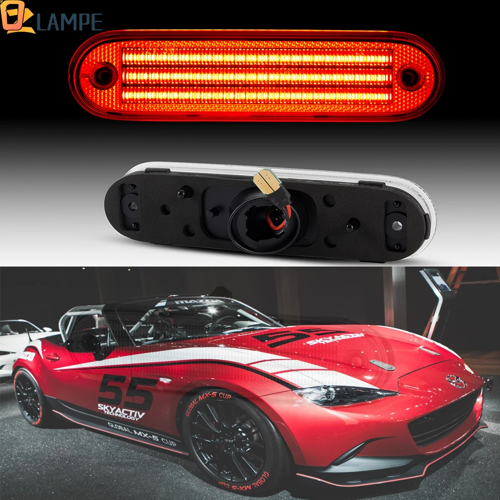 

2pcs for 1990-2005 Mazda Miata MX-5 LED Front Rear Bumper Side Marker Turn Signal Lights Fender Flare Lamps Amber or Red