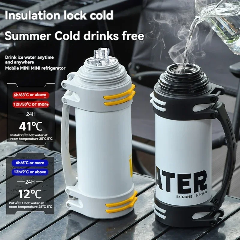 2.0L Thermos Bottle Insulated Water Bottle Stainless Steel Vacuum Flask Thermal Tumbler Coffee Mug Tea Cup Cold Drinkware Bottle