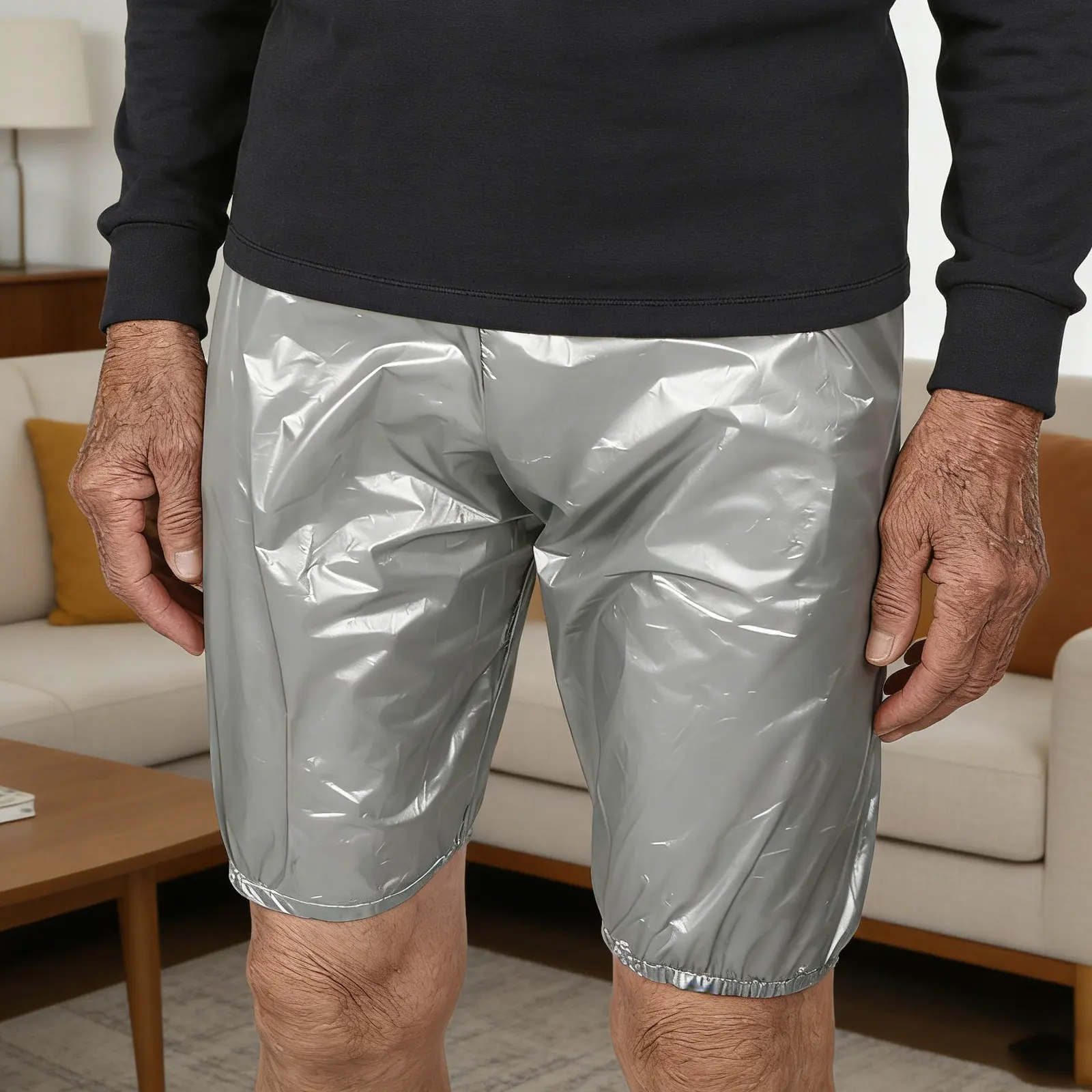 2Pcs Adult Diaper Covers Waterproof Leakproof PVC Reusable Incontinence Pants for Women Men Overnight Travel Daily Use Washable