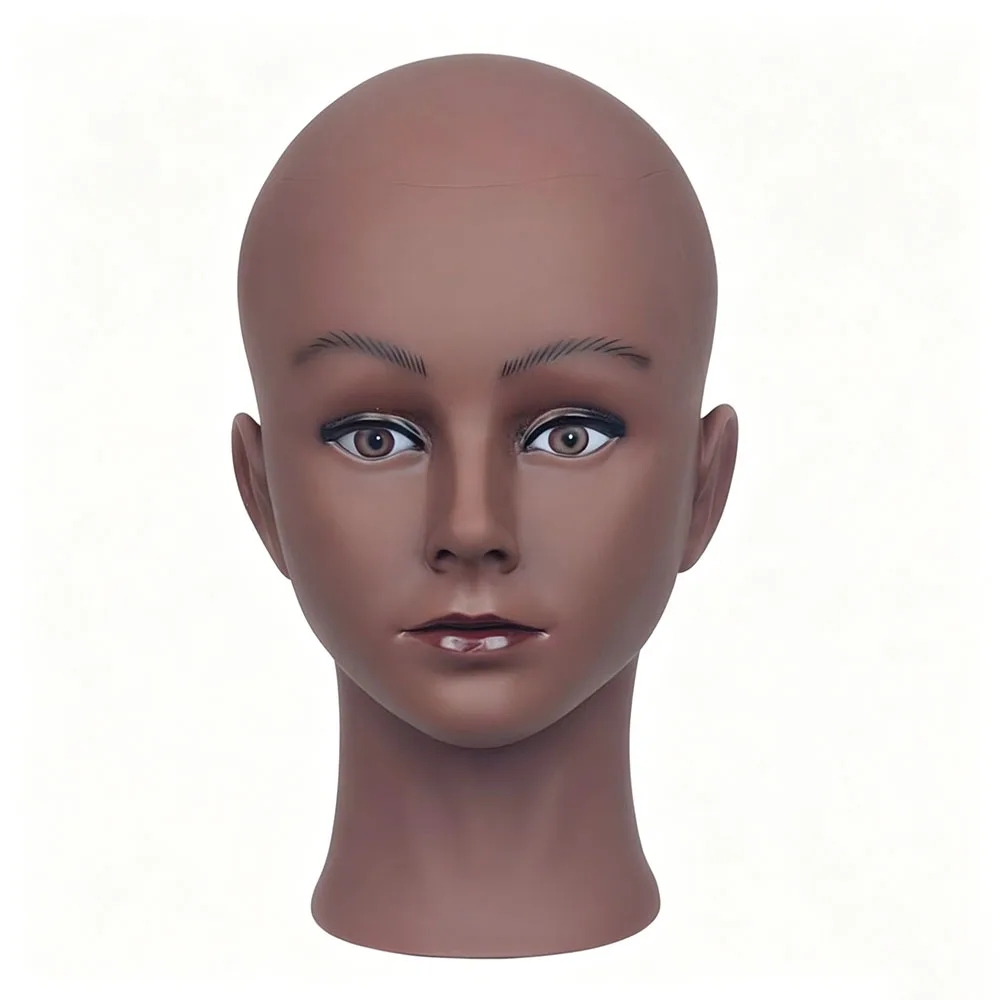 Afro Female Bald Mannequin Head Professional Training Head No Hair Cosmetology Head for Wig Making Display