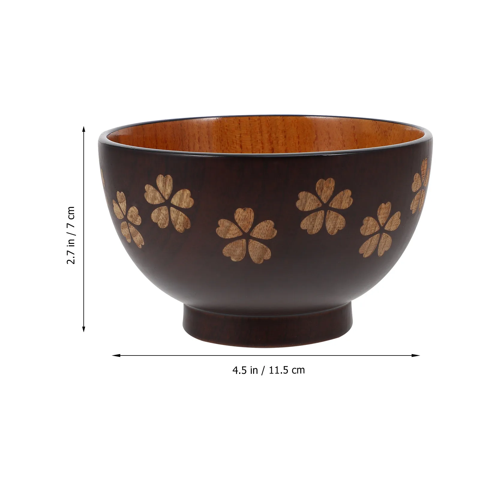 1Pcs Wood Bowl Japanese Style Heat Insulation Ramen Soup Salad Food Serving Bowl Kitchen Tableware Rice Storage Holder