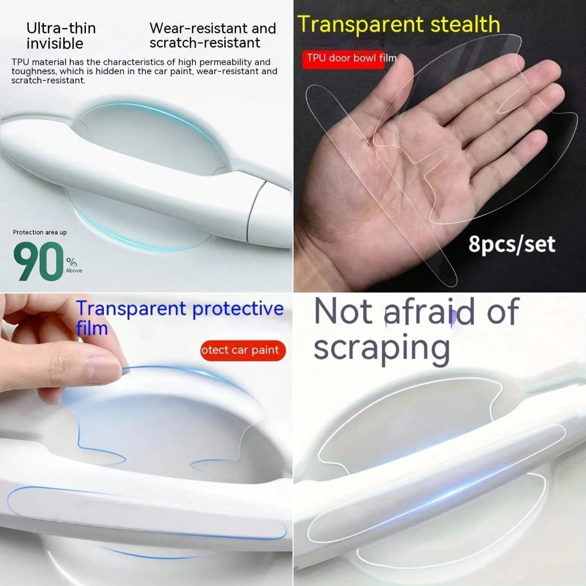 

Car Door Bowl Handle Invisible Protective Sticker Auto For Bentley Continental GT Bentayga Flying Spur Mulsanne Arnage Brookland