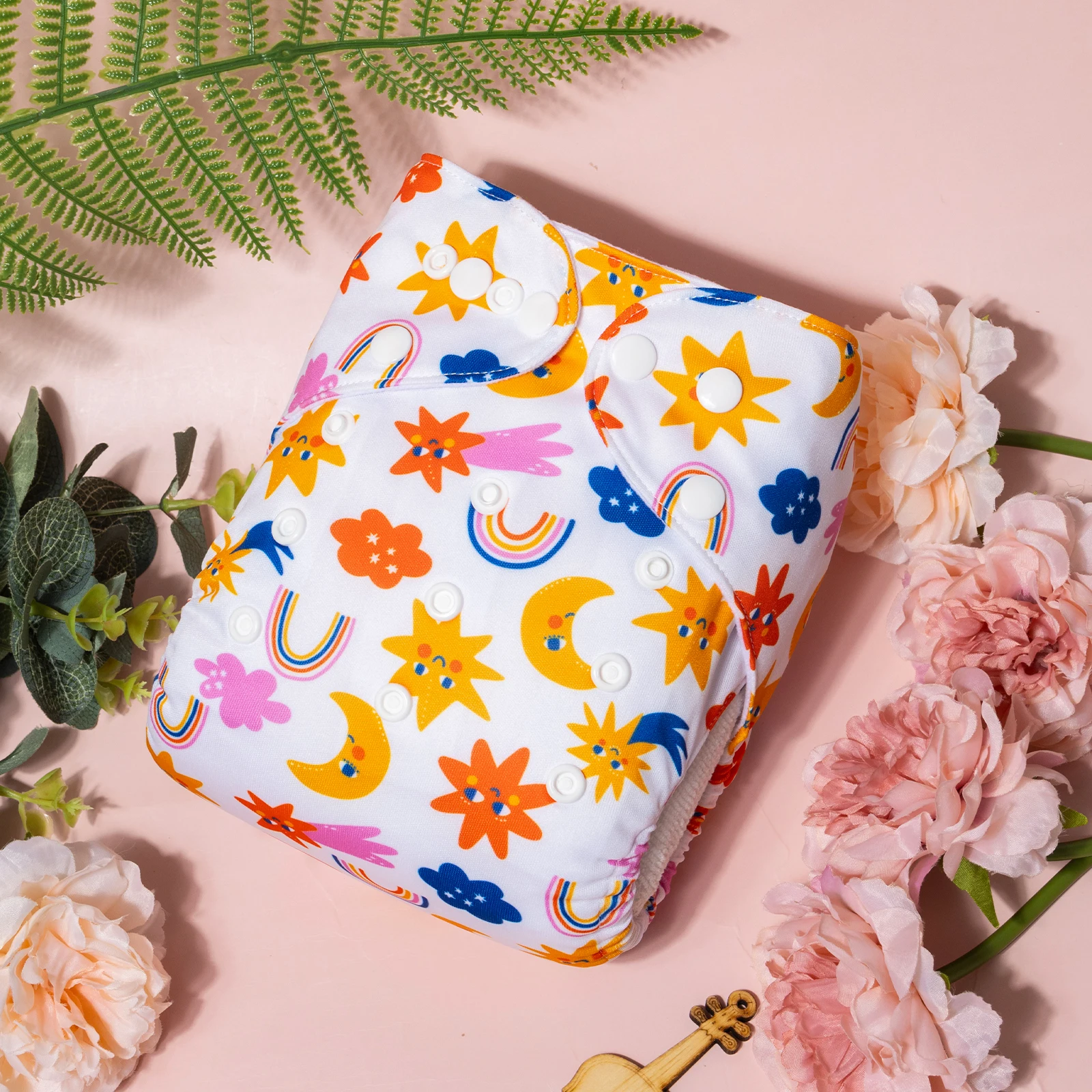 1 pañal de bolsillo ALVABABY, pañal de tela reutilizable para bebé, pañal de tela ecológico para bebé, cubierta de pañal lavable de poliéster