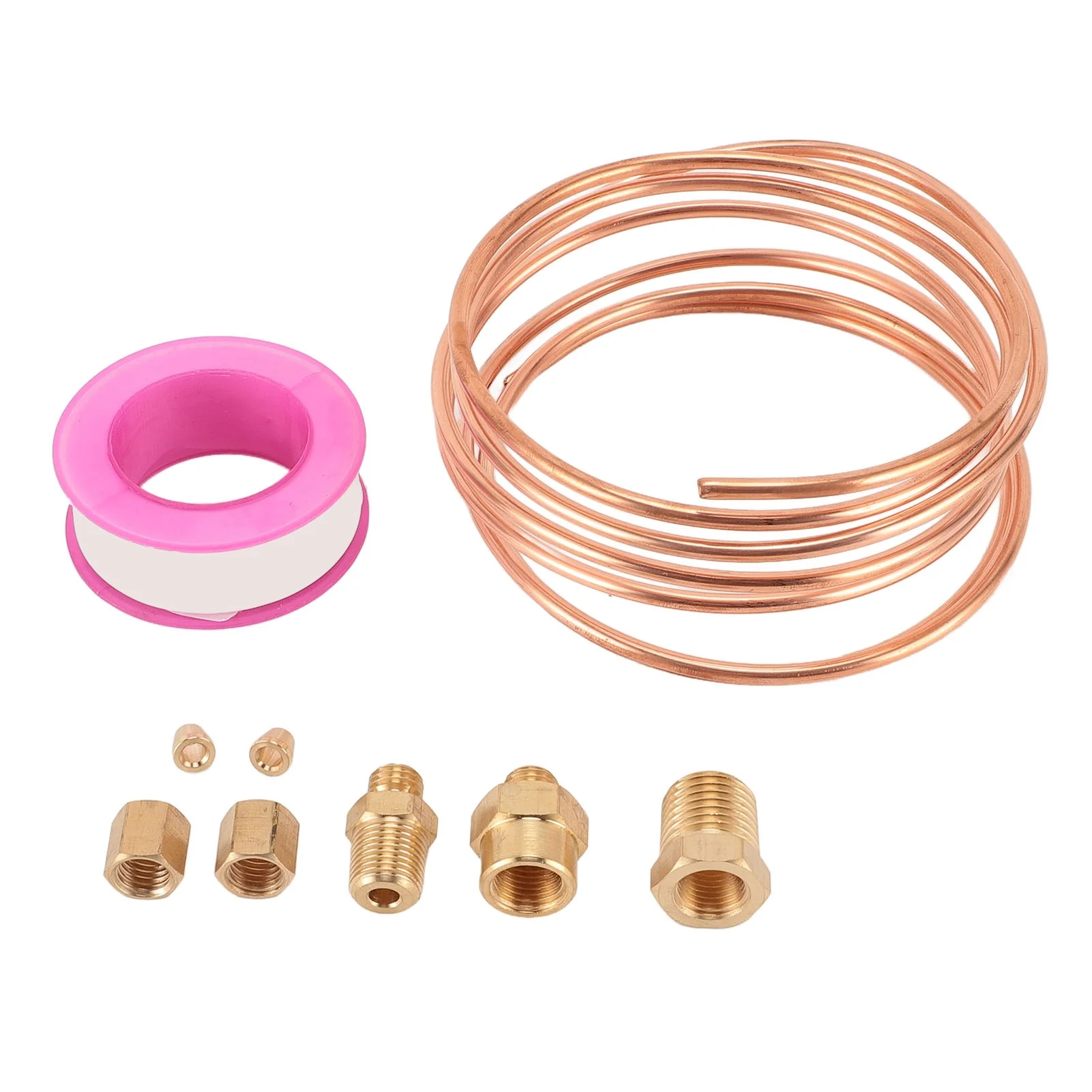 72 Inch Oil Pressure Gauge Tubing Kit Oil Pressure Gauge Brass Tube with 1/8 1/4 Inch NPT Fittings