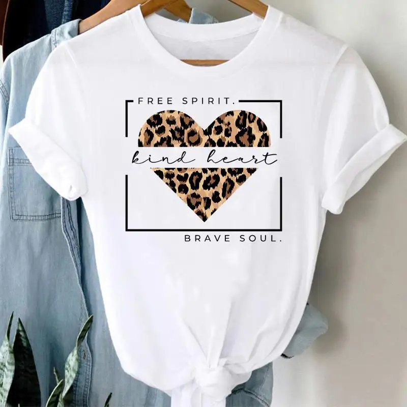 Camiseta con estampado de leopardo explosivo europeo y americano para mujer