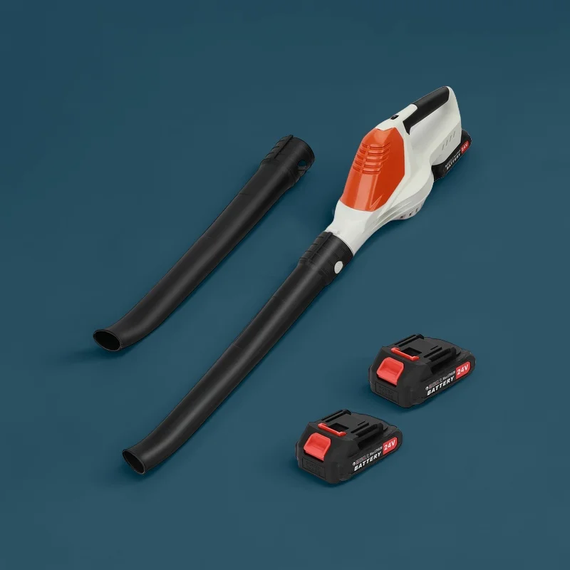 

Electric Handheld Cordless Leaf Blower with 2 Batteries and 1 Charger, 24V Battery Powered Leaf Snow Blowers for Lawn Care