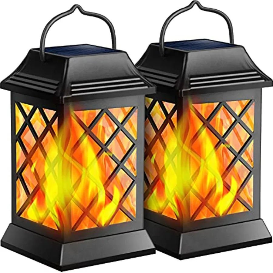 

Solar Lights Outdoor Flickering Flame Metal Solar Lantern Outdoor Hanging Decorative Lanterns Heavy Duty Waterproof Umbrella De
