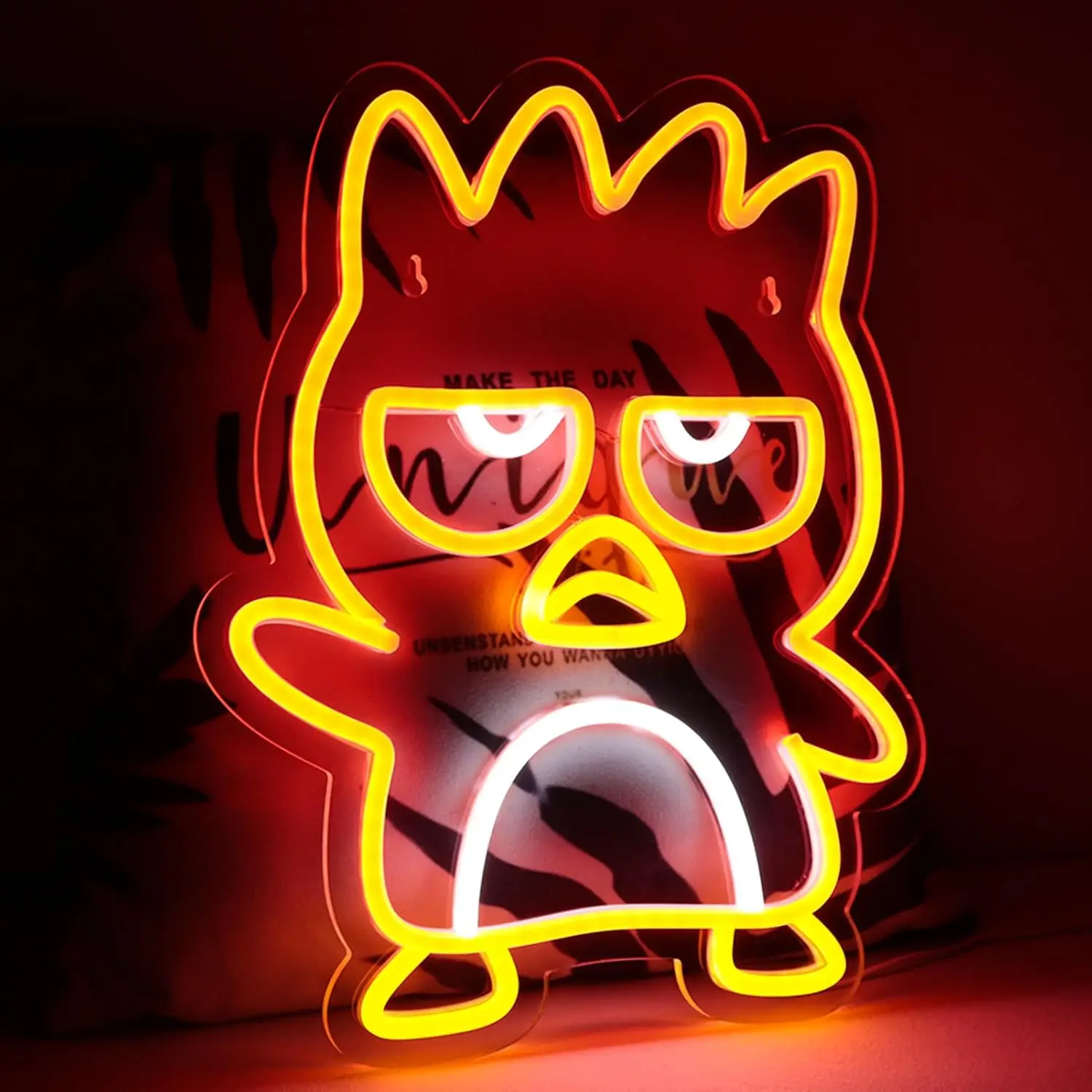 Anime Cool Penguin Neon Sign USB Powered LED Neon Light for Children's Room Home Class Room Dorm Gaming Room Wall Decor Kid Gift