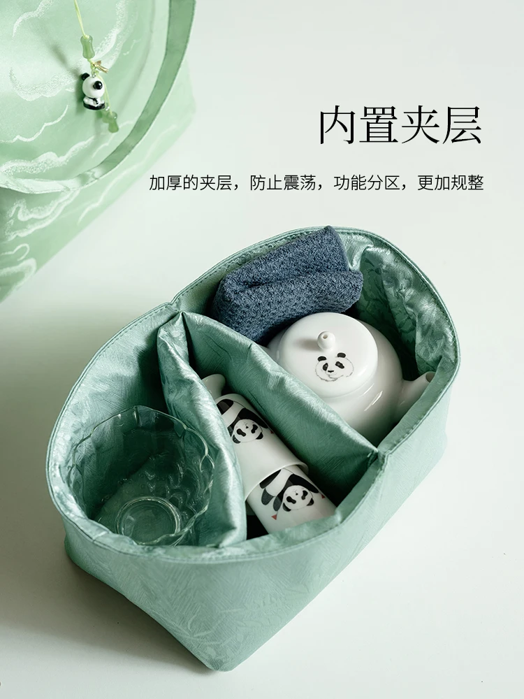 

Travel Handheld Tea Set Portable Travel Kung Fu Tea Set One Pot Two Cups Soaking Tea Pot