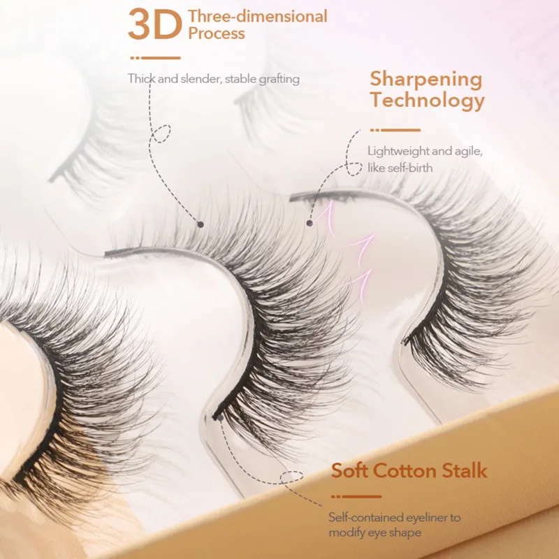 Self Adhesive Eyelashes น้ำหนักเบาและสบายธรรมชาติไม่มีกาวใช้งานง่ายขนตาปลอมธรรมชาติ