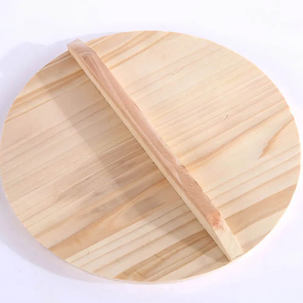 

1Pcs Cedar Wooden Pot Cover Smooth Surface Waterproof Cooking Helper Household Pan Lid Pot Cover Wooden Protector
