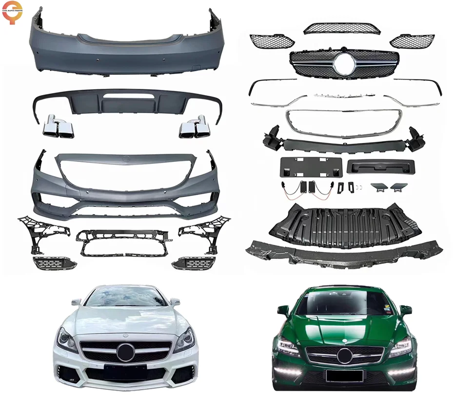 For Mercedez-Bnz CLS-Class W218 Carbon Fiber Rear Diffuser CLS320 CLS63 Upgrade New Condition with Exhaust Bumper Cut-Outs