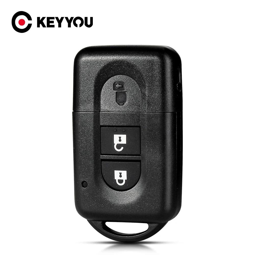 KEYYOU รีโมทคอนโทรลรถสมาร์ทสำหรับ Nissan Qashqai X-Trail MICRA หมายเหตุ Pathfinder 2ปุ่ม Key Shell กรณี