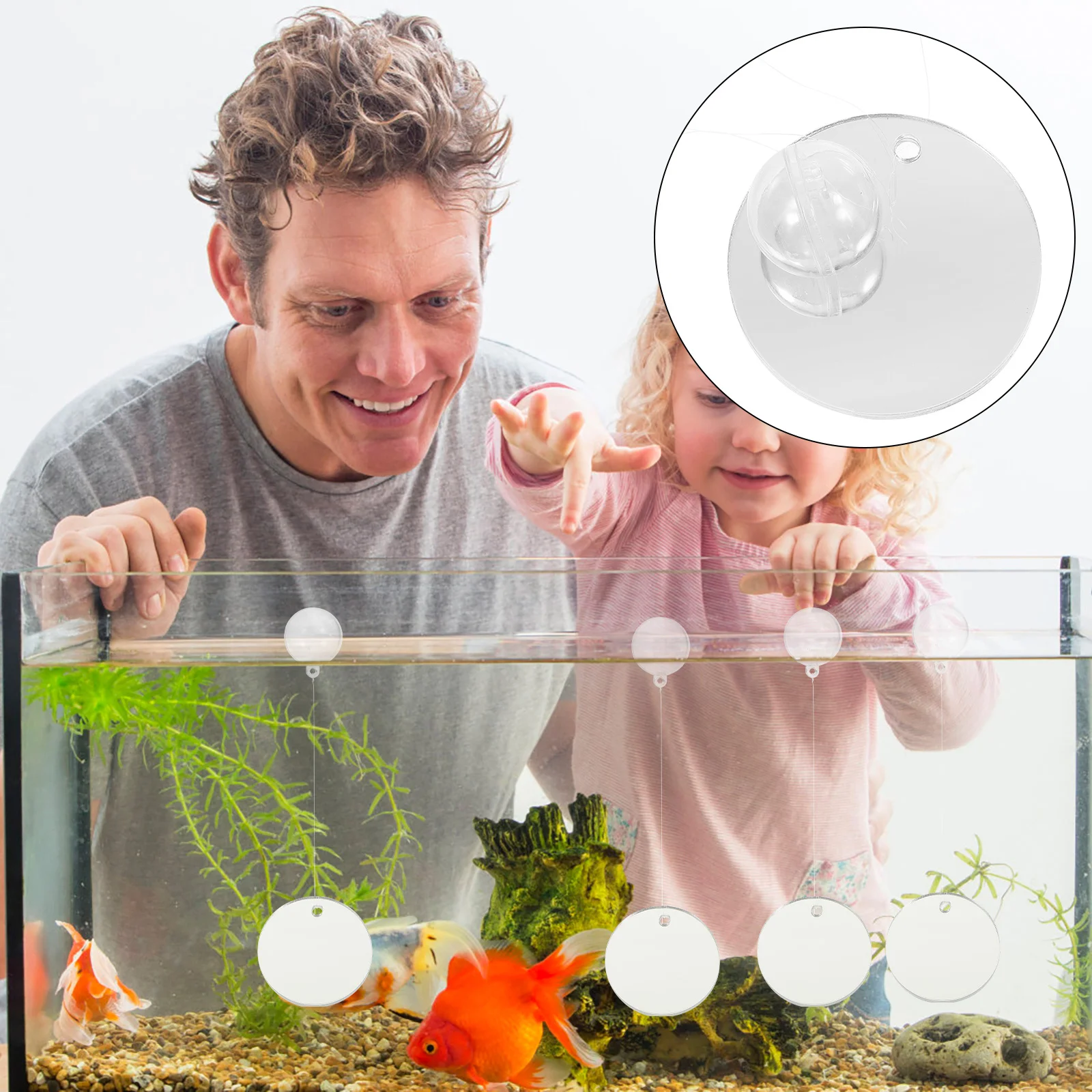 

1Set Betta Training Mirror Double Side Floating Betta Fish Tank Mirror Decorative Aquarium and Training Fish Tank Decorations