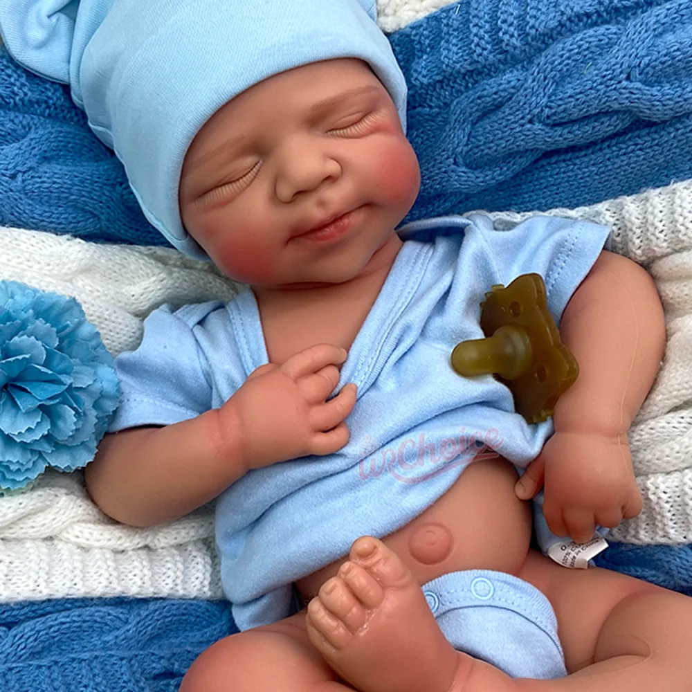 20-calowa lalka Reborn do spania, Pascale, w całości wykonana z silikonu, obciążona, miękka, noworodek dziewczynka/chłopiec dla artystów z widoczną teksturą skóry.