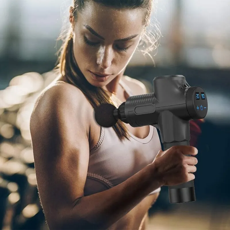 Fascial Massage Gun Electric Percussion Pistol Massager Body Neck Back Deep Tissue Muscle Relaxation Fitness Tool For Shoulder