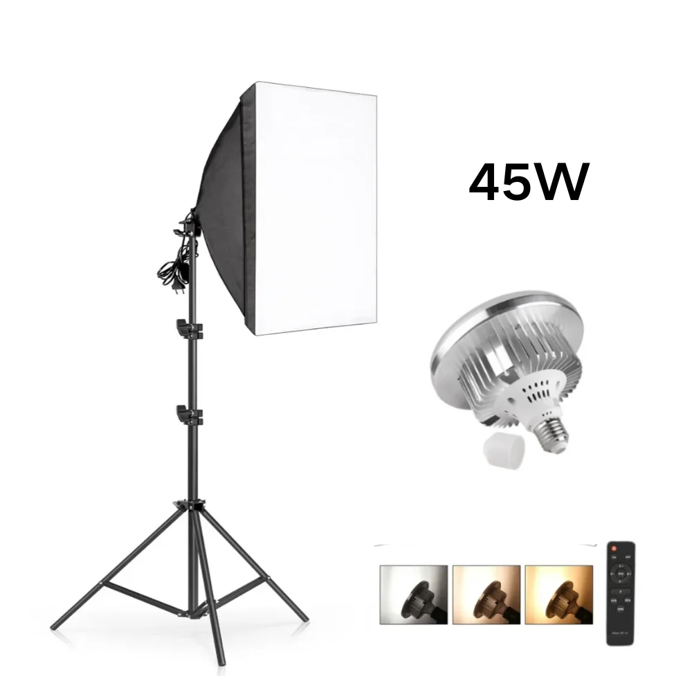 

45/70W Photography Studio Softbox Lighting Kit Arm for Video YouTube Continuous Lighting Professional Lighting Set Photo Studio