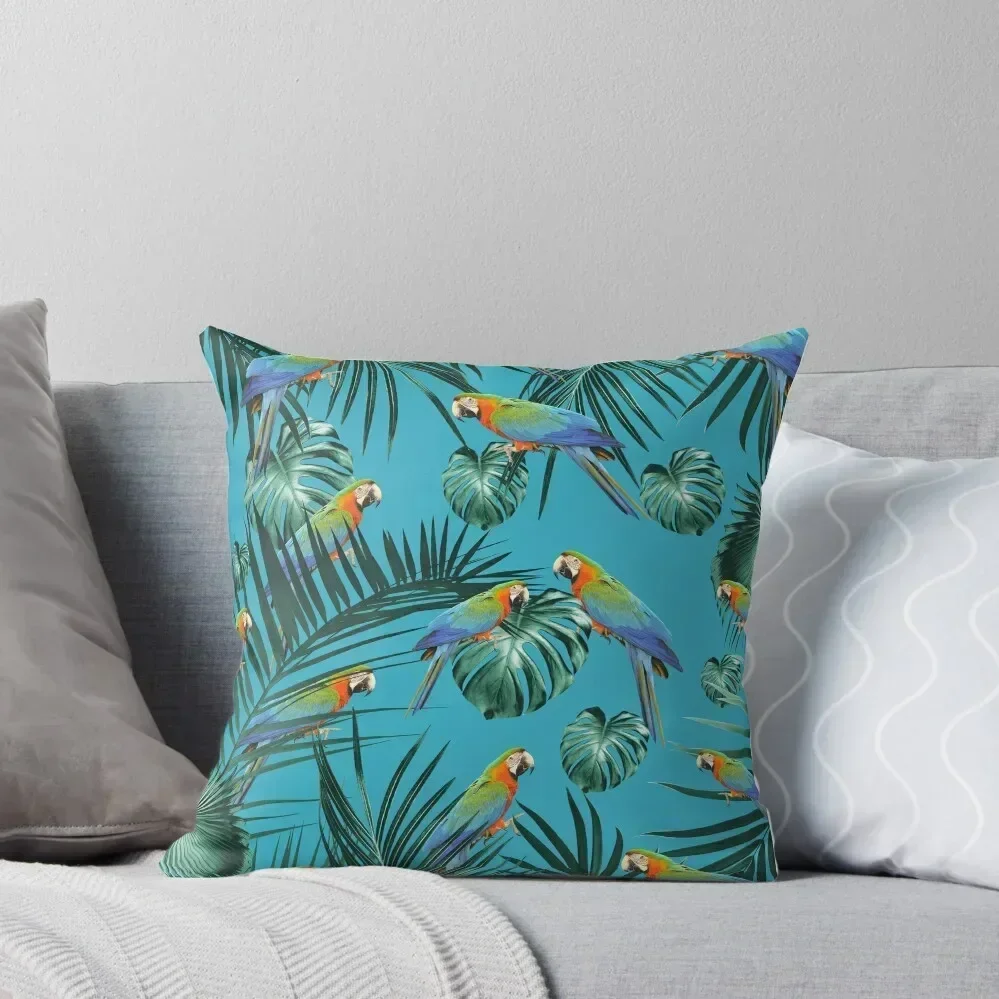 

Parrots in the Tropical Jungle #2 #tropical #decor #art Throw Pillow New year Christmas Pillow Cases pillow